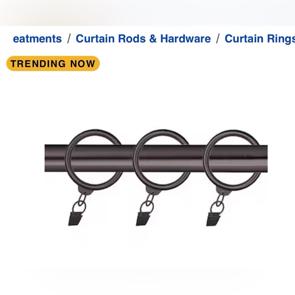 Allen + Roth *3 Sets, 10-Pack, 1-in Oil-Rubbed Bronze Steel Curtain Rings w/Clip
